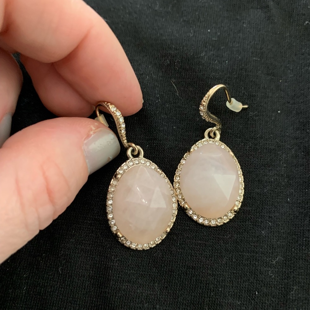 Rose quartz drop earrings